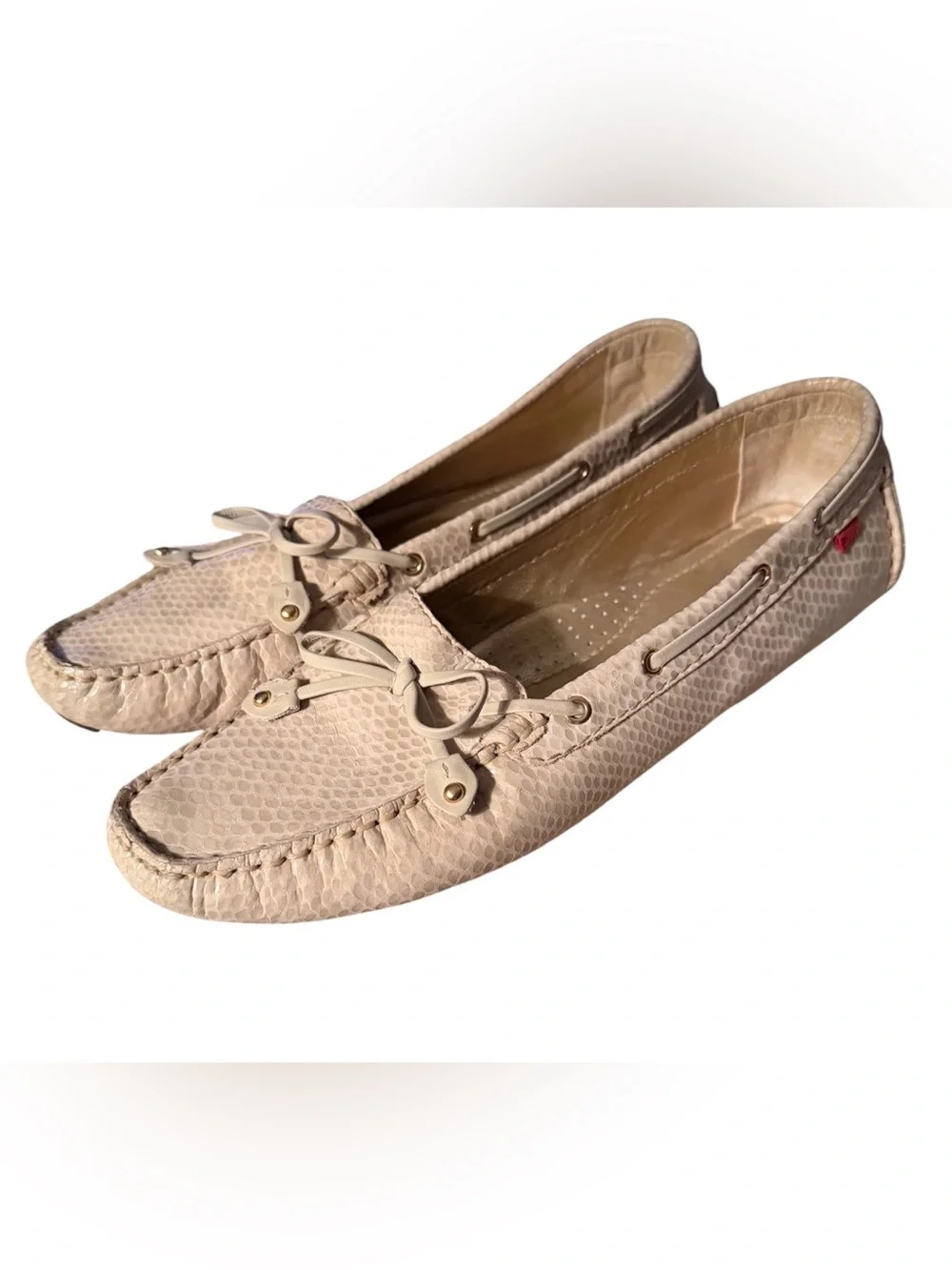Marc Joseph Cypress Hill Leather Driver Loafer Moccasin. Blush Snake Color Sz 10